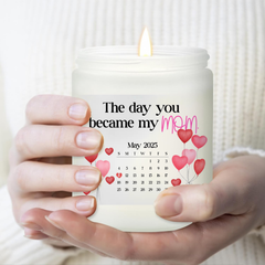 Save The Date Calendar Candle Personalized Calendar Gift For Mother's Day, Hidden Message Scented Candle - thoughtygift.com