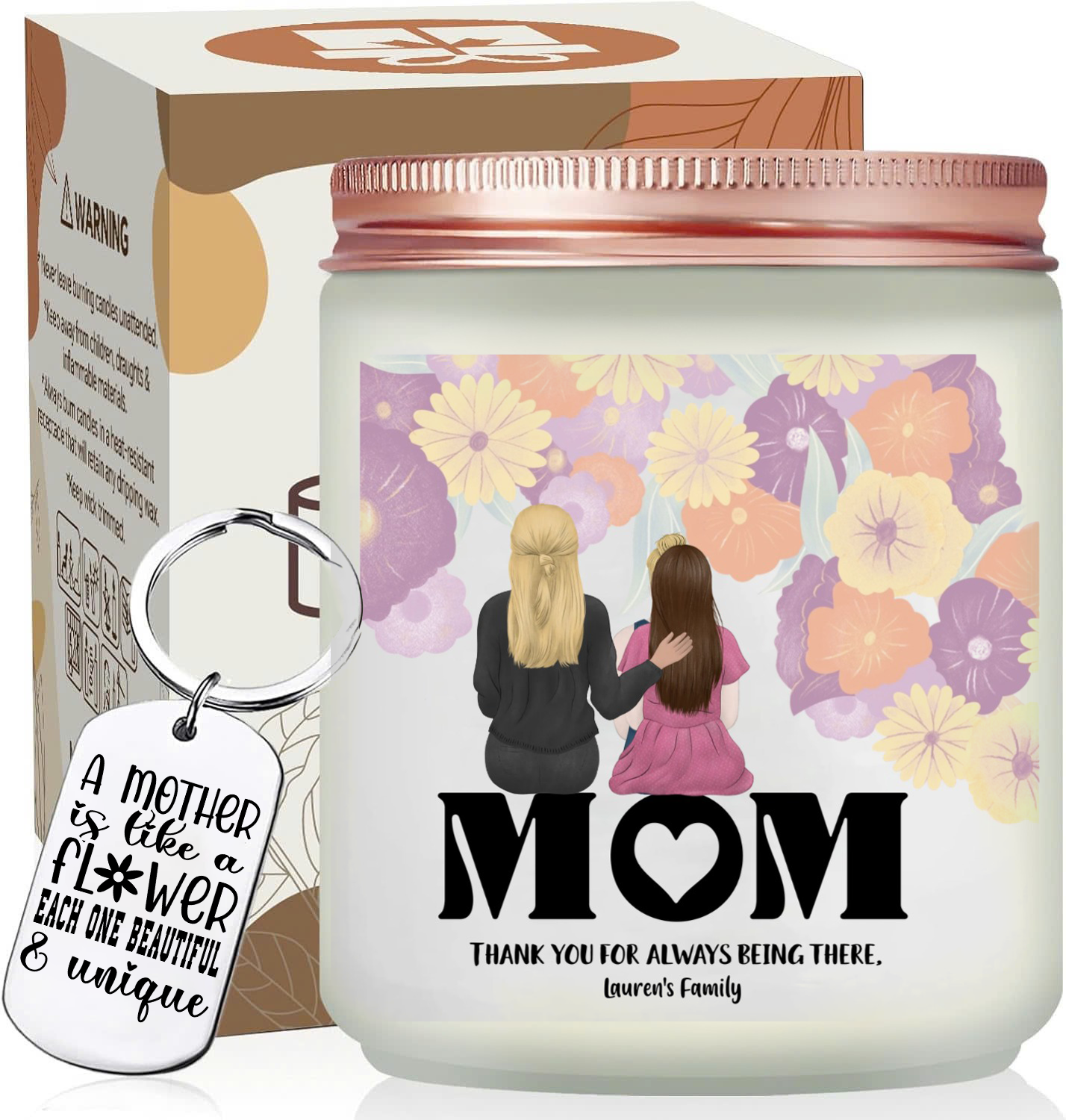 Custom candles ThoughtyGift With Mom And Daughter, Daughter Gift For Mother's Day, Gift For Mother Day - thoughtygift.com